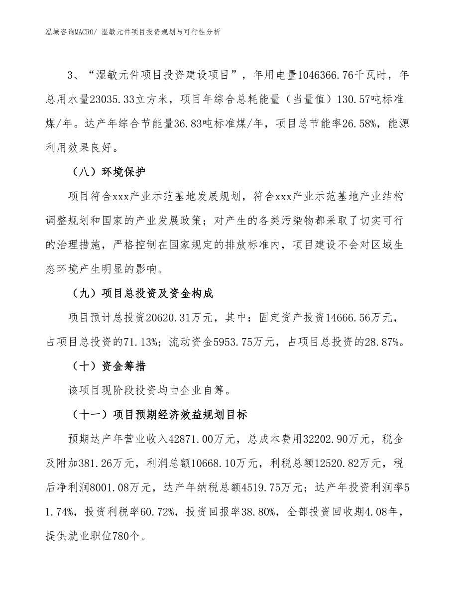 湿敏元件项目投资规划与可行性分析_第5页