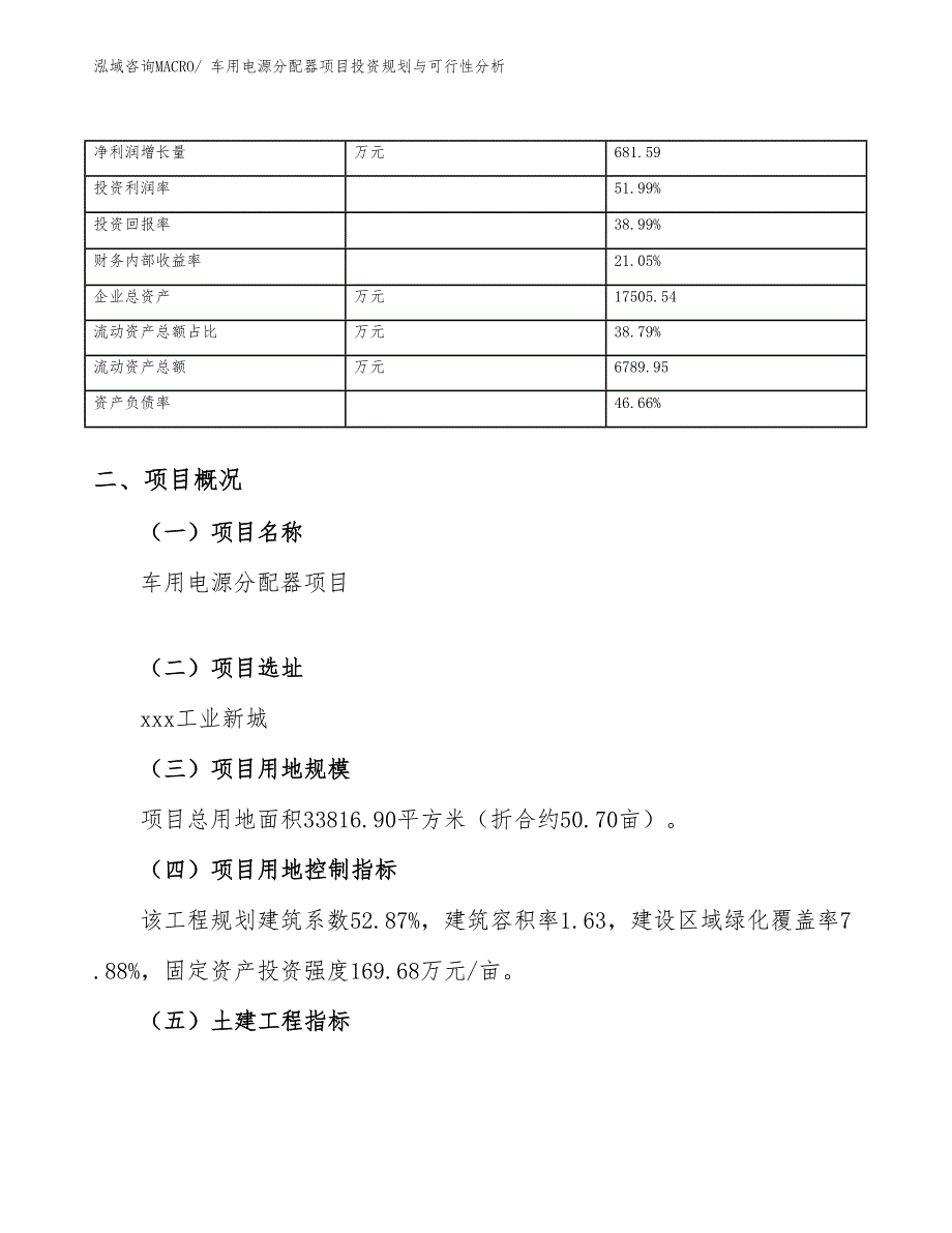 车用电源分配器项目投资规划与可行性分析_第4页