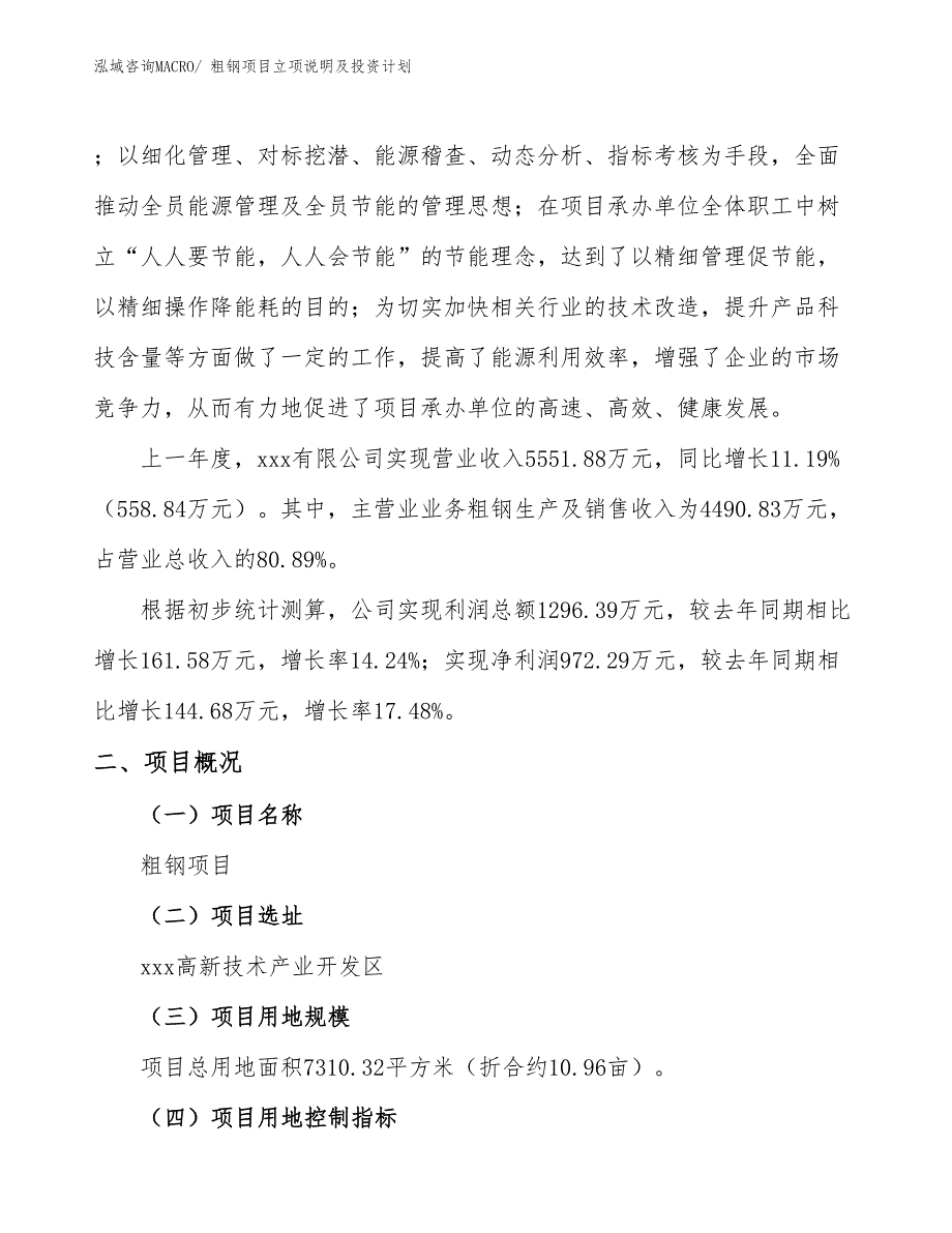 粗钢项目立项说明及投资计划_第2页