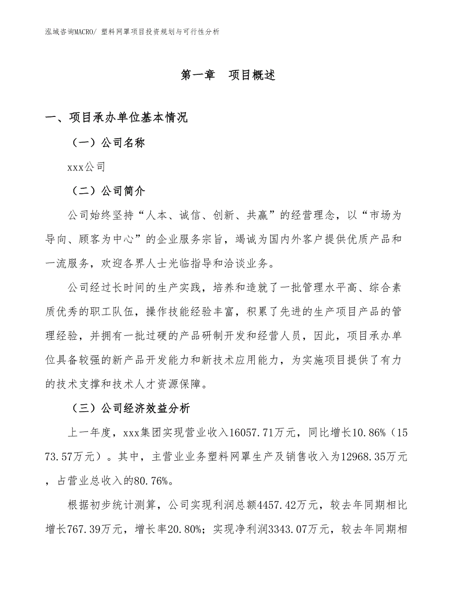 塑料网罩项目投资规划与可行性分析_第3页