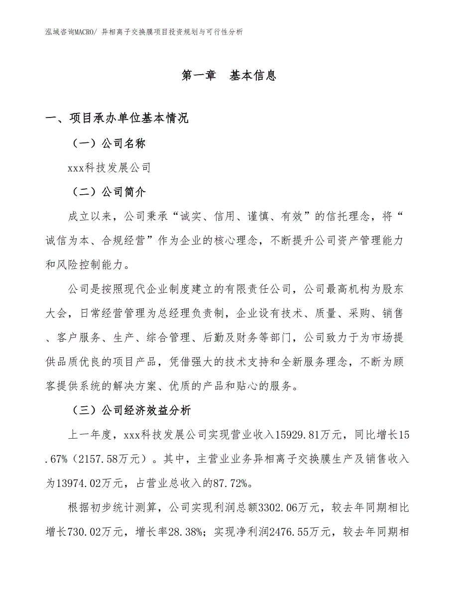 异相离子交换膜项目投资规划与可行性分析_第3页