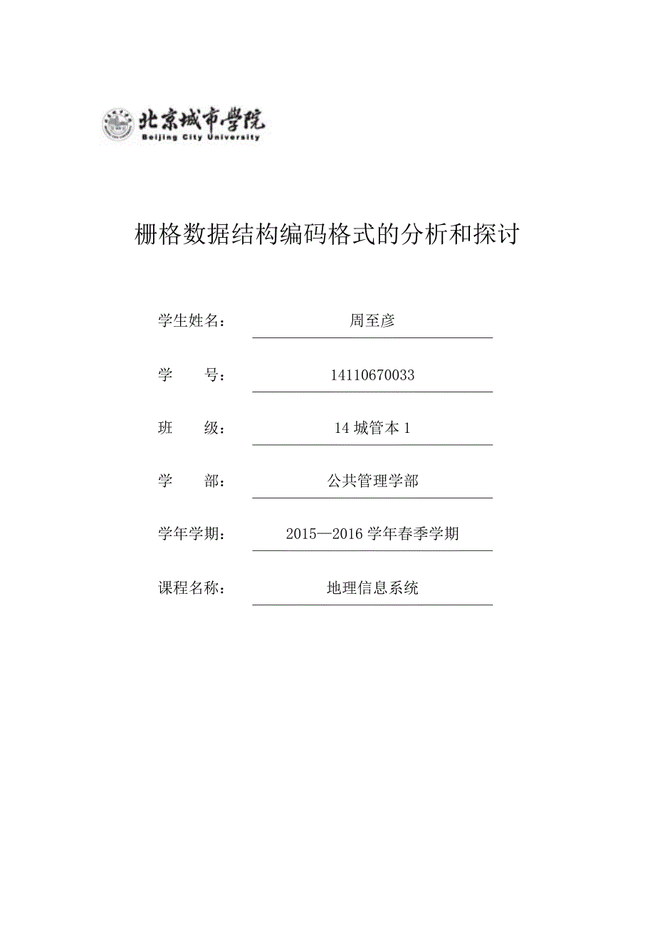 栅格数据结构编码格式的分析和探讨论_第1页