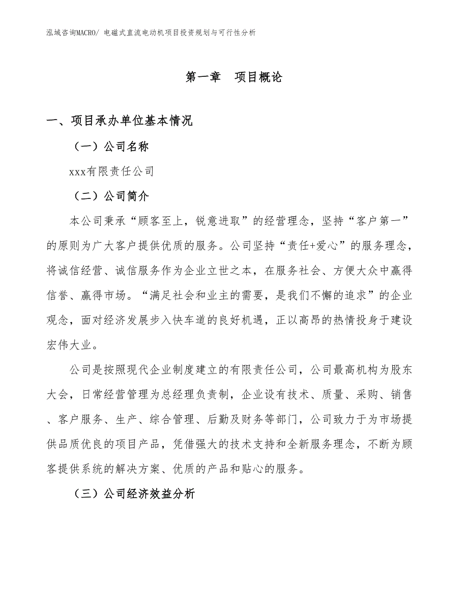 电磁式直流电动机项目投资规划与可行性分析_第3页