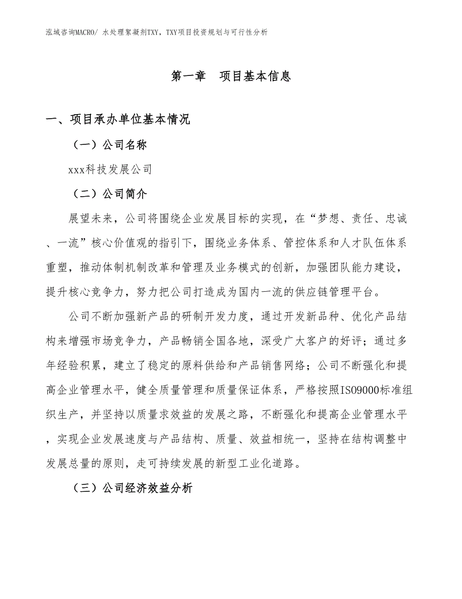 水处理絮凝剂TXY，TXY项目投资规划与可行性分析_第3页