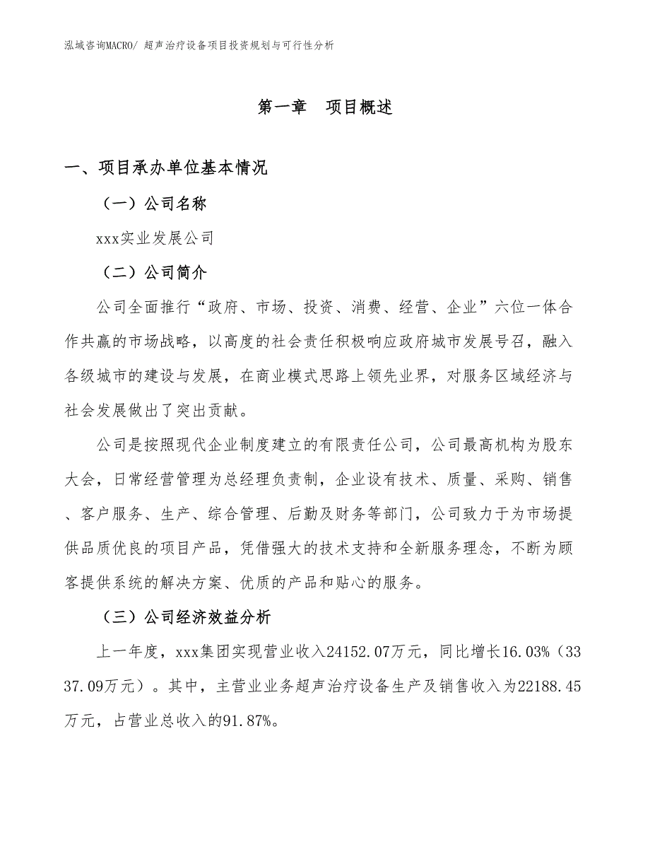 超声治疗设备项目投资规划与可行性分析_第3页