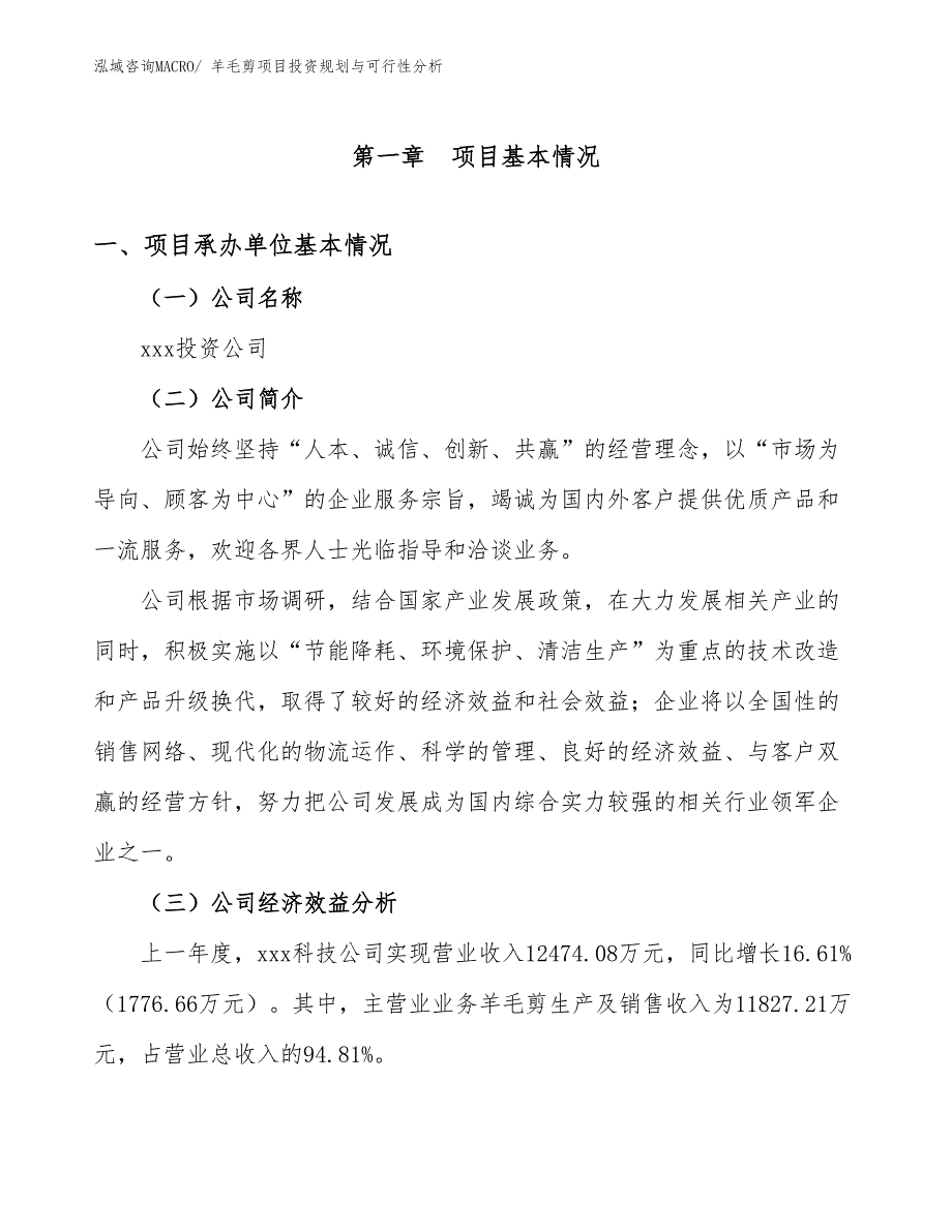 羊毛剪项目投资规划与可行性分析_第3页