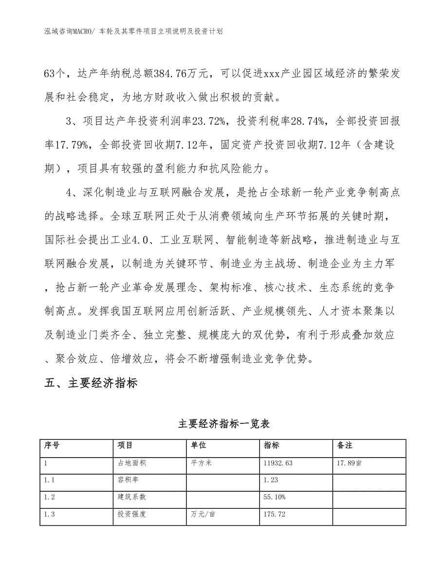 车轮及其零件项目立项说明及投资计划 (1)_第5页