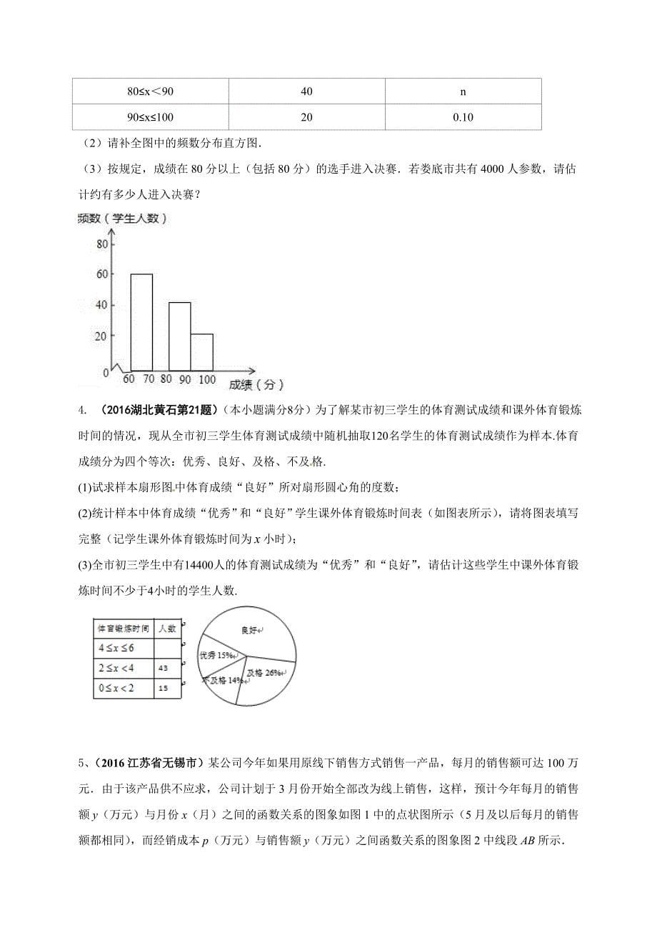 临沂市中考数学二轮专题复习材料图表信息问题_第5页