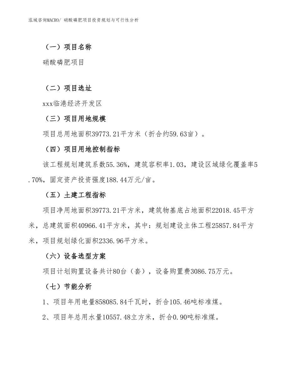 硝酸磷肥项目投资规划与可行性分析_第5页