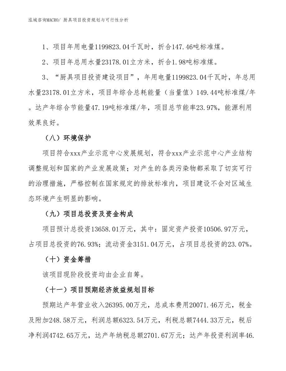 厨具项目投资规划与可行性分析_第5页