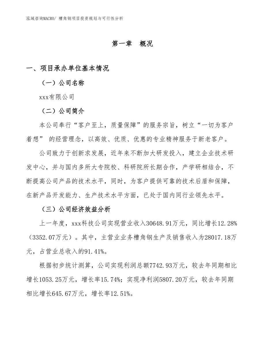 槽角钢项目投资规划与可行性分析_第3页