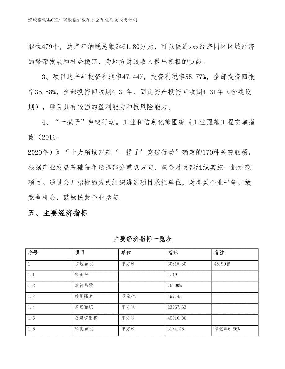 取暖锅炉板项目立项说明及投资计划_第5页