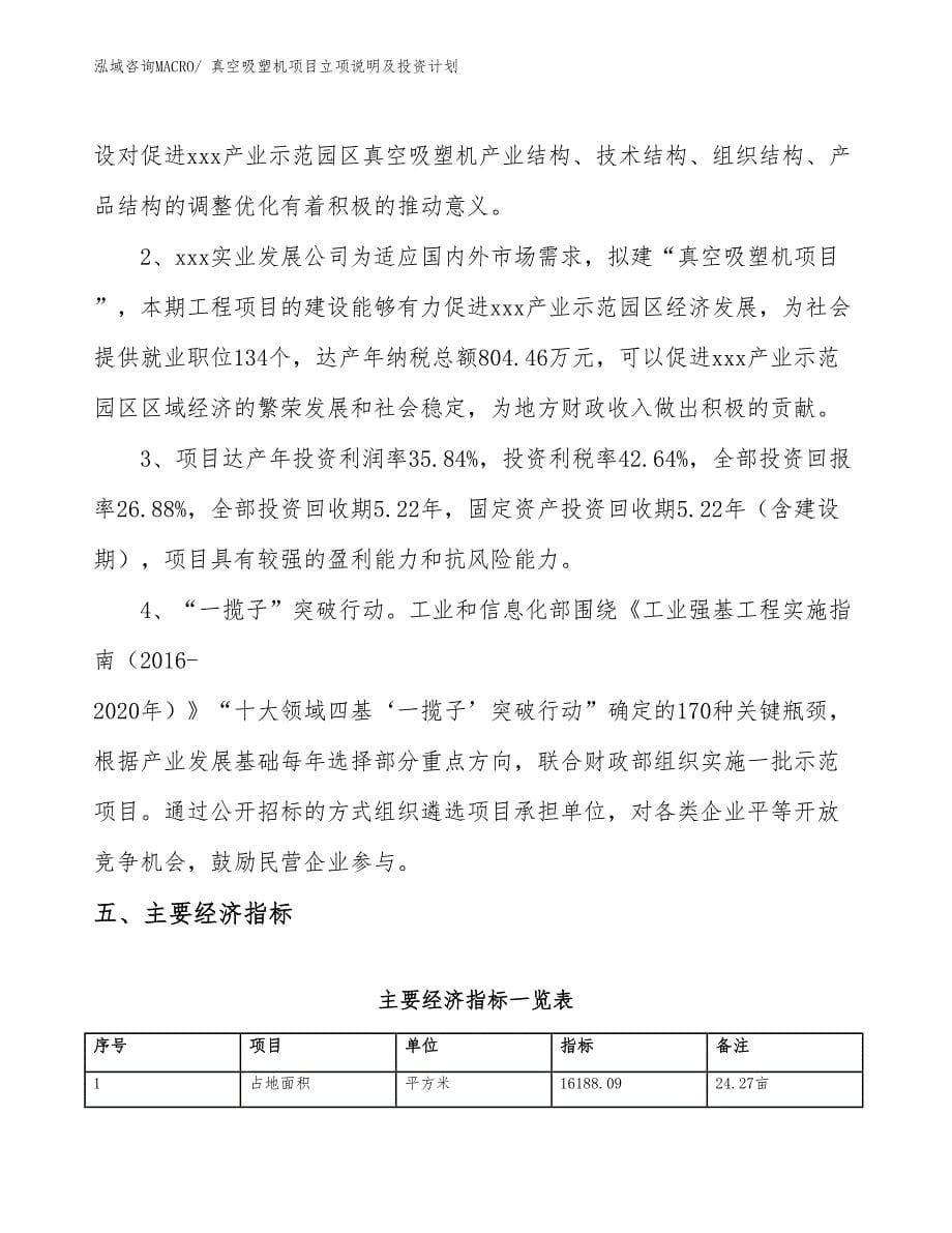 真空吸塑机项目立项说明及投资计划_第5页