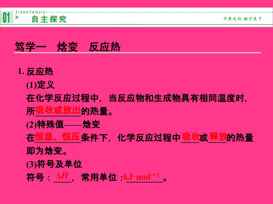 2014学年高中化学选修四：专题一第一单元1-1-1化学反应的焓变探究课件(苏教版选修4)_第4页