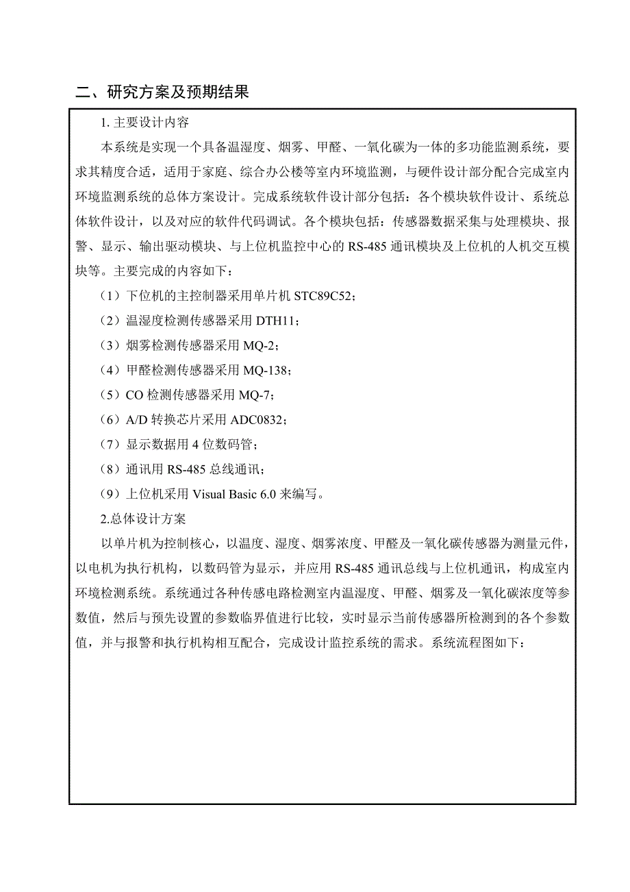 基于单片机及室内环境检测系统设计开题报告_第3页