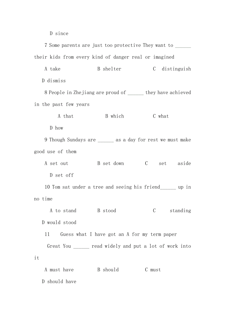 浙江省东阳中学2012届高三下学期模拟考试（英语）（可编辑）_第3页