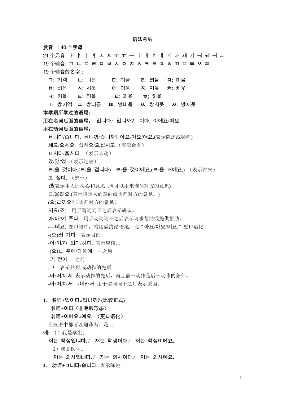[外语学习]z综合朝鲜语1语法总结_第1页