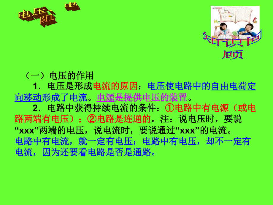 物理(下),单元知识回顾与训练,(电压、电阻)ppt_第3页