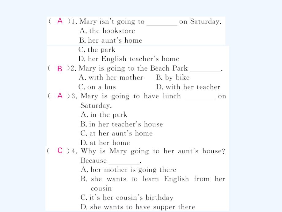 七年级英语下册 module 3 making plans阅读拓展课件_第4页