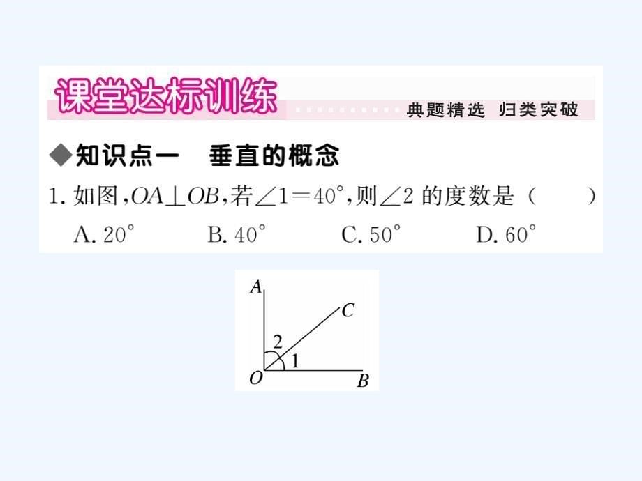 人教版数学七年级下册5.1.2《垂线》导学课件_第5页