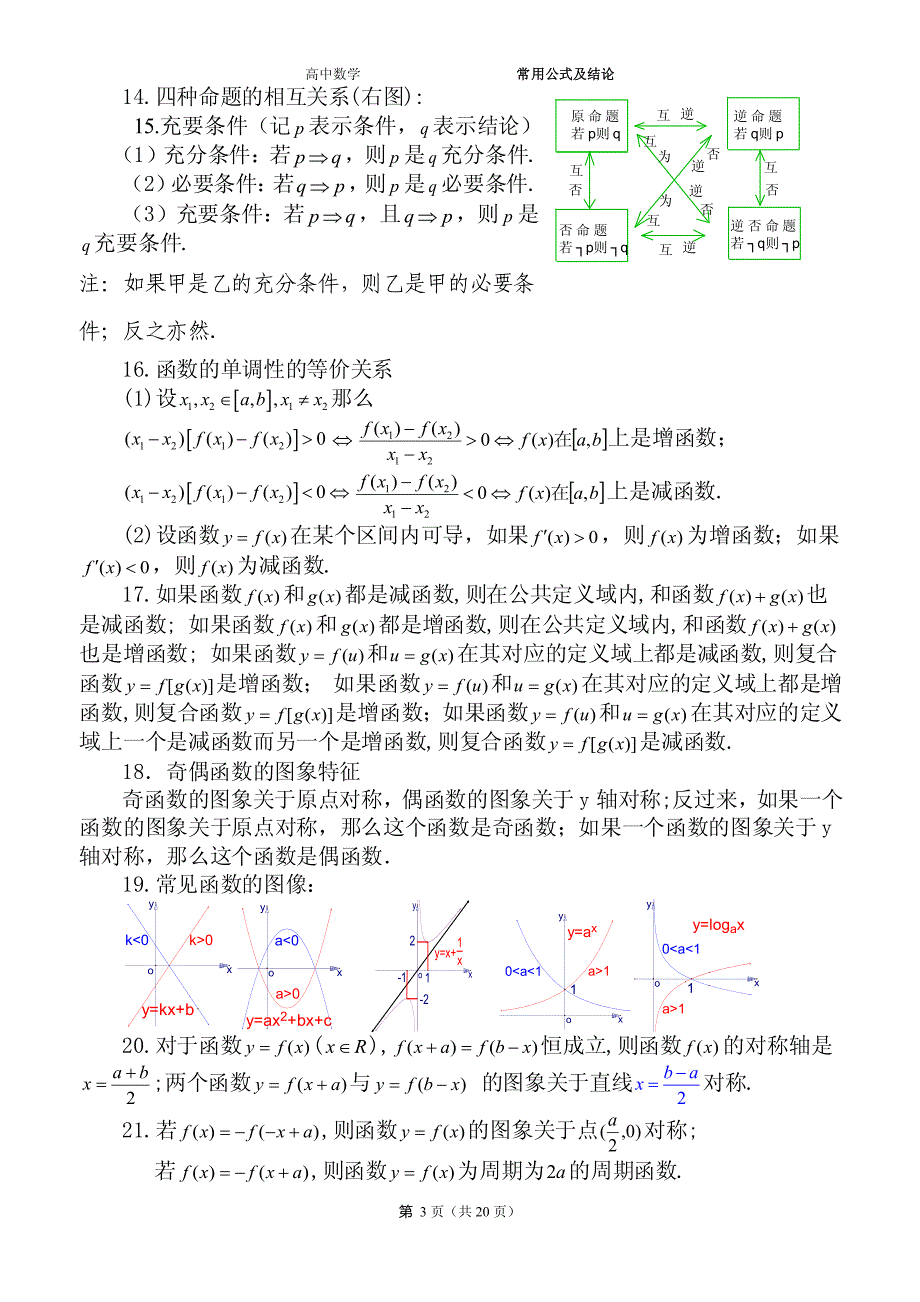 高中数学常用公式及结论(整理)_第3页