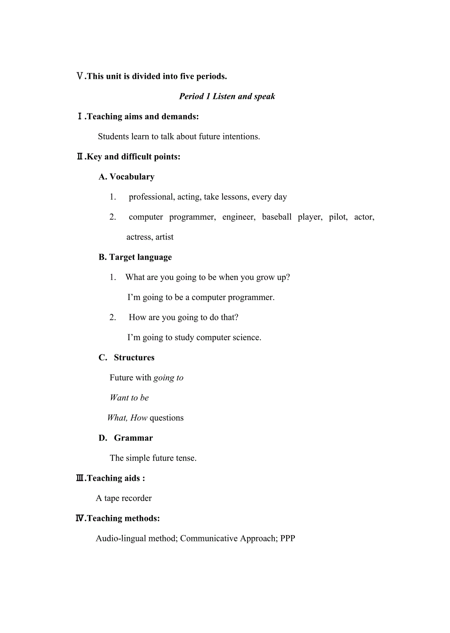 人教版八年级英语上册教案unit 6 教案_第2页