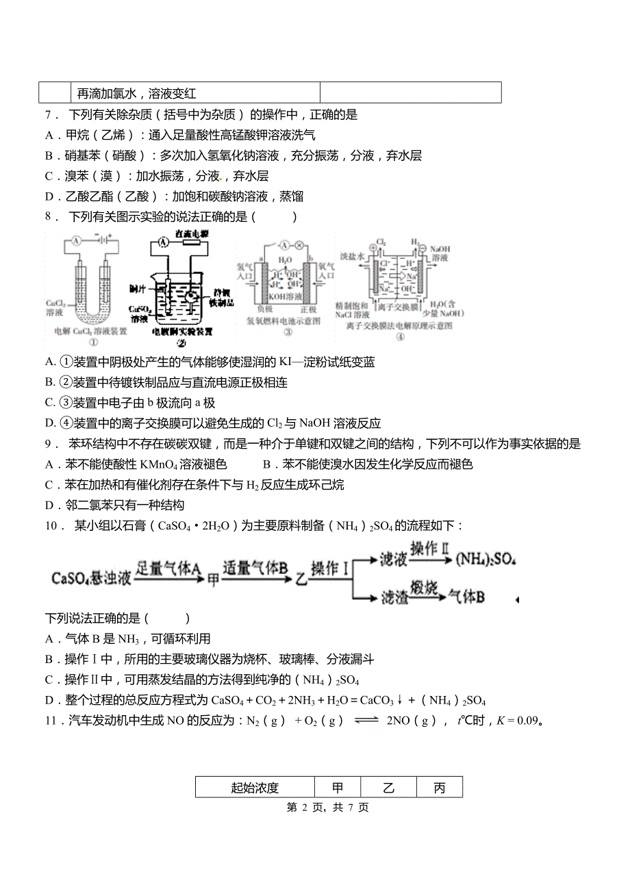 四方台区第一中学校2018-2019学年高二9月月考化学试题解析_第2页