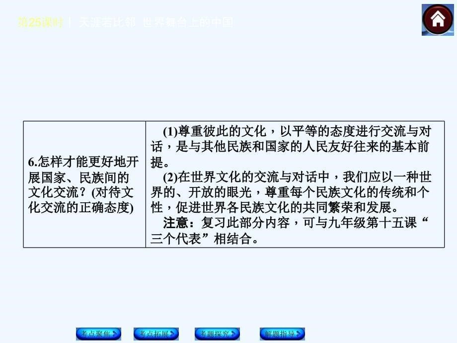 中考政治（教科版）总复习课件：第25课时　天涯若比邻  世界舞台上的中国_第5页