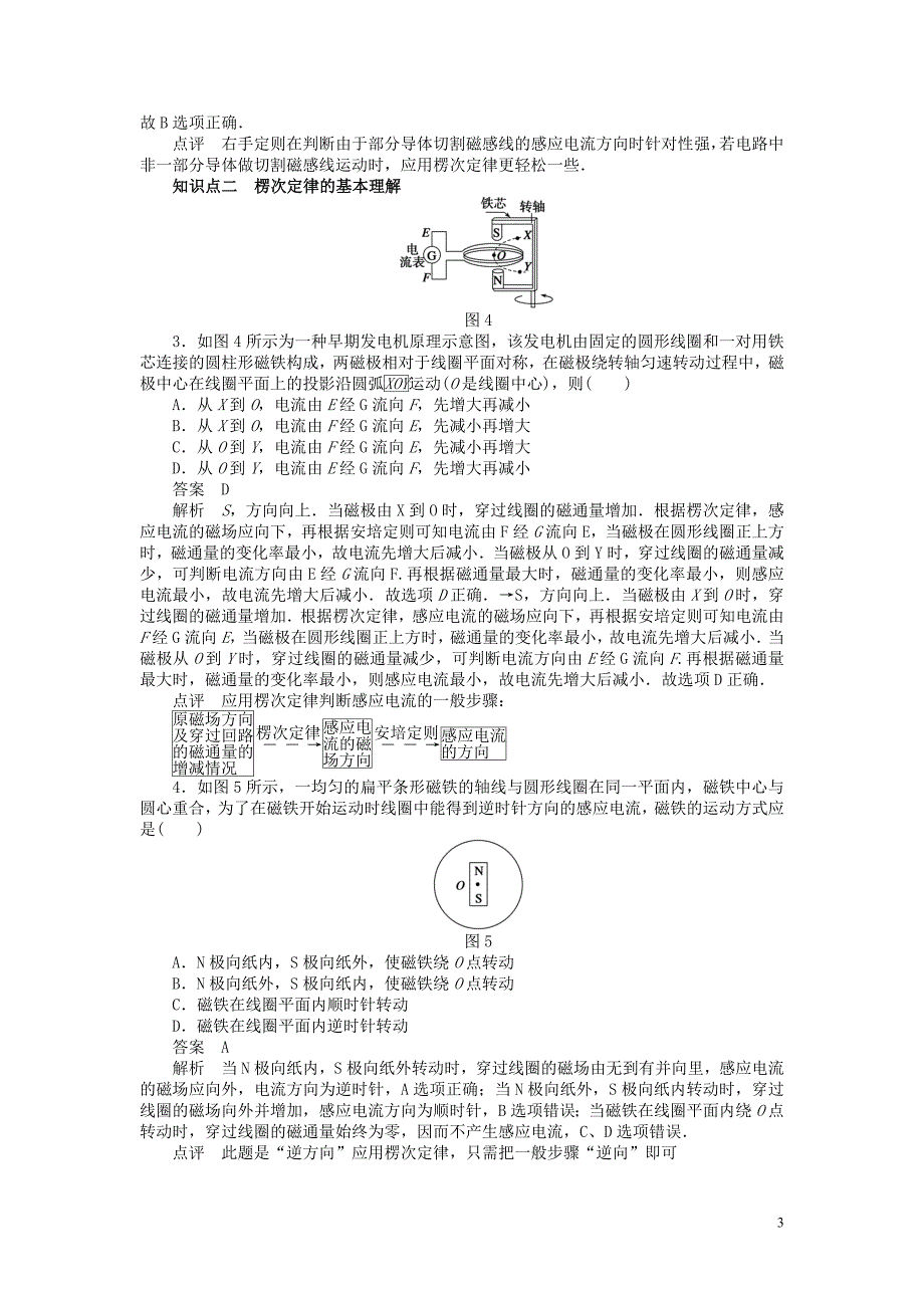 2018-2019学年高中物理 第一章 电磁感应 第4节 楞次定律练习 教科版选修3-2_第3页