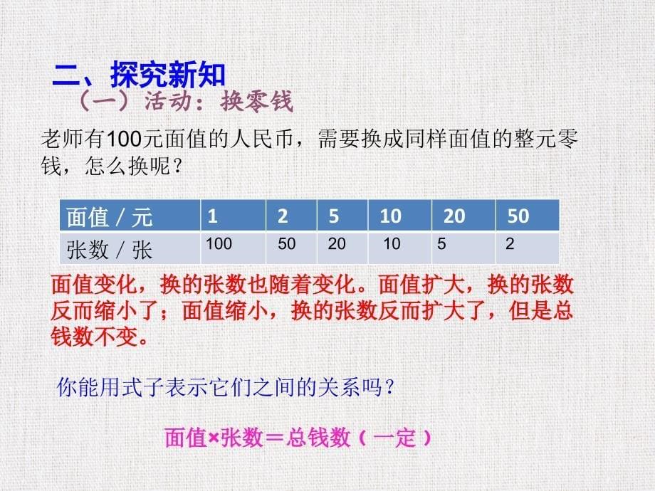 小学六年级数学公开课优质课件推选——《反比例(第一课时)》_第5页