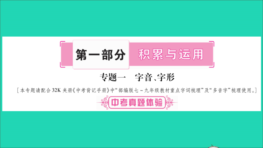 四川省2019年中考语文 专题1 字音 字形精讲课件_第1页