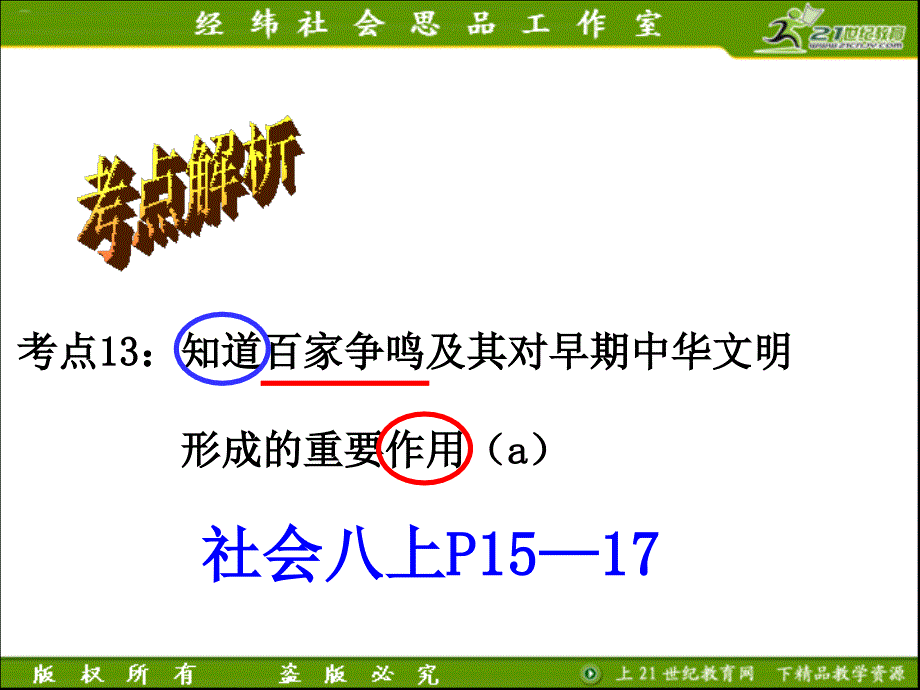 考点13  知道百家争鸣及其对早期中华文明形成的重要作用(a)(复习课件)_第2页