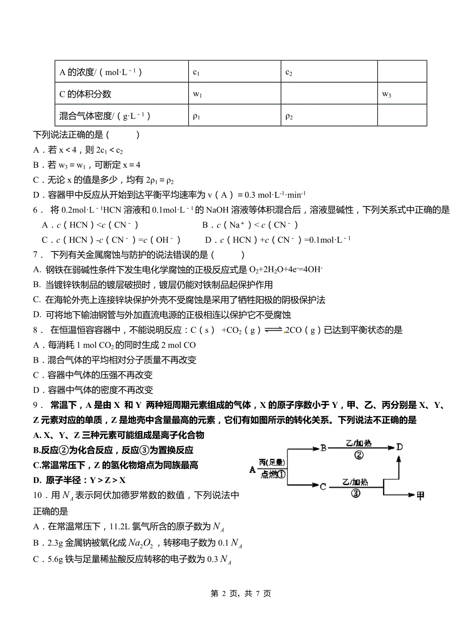 浮梁县高中2018-2019学年高二9月月考化学试题解析_第2页