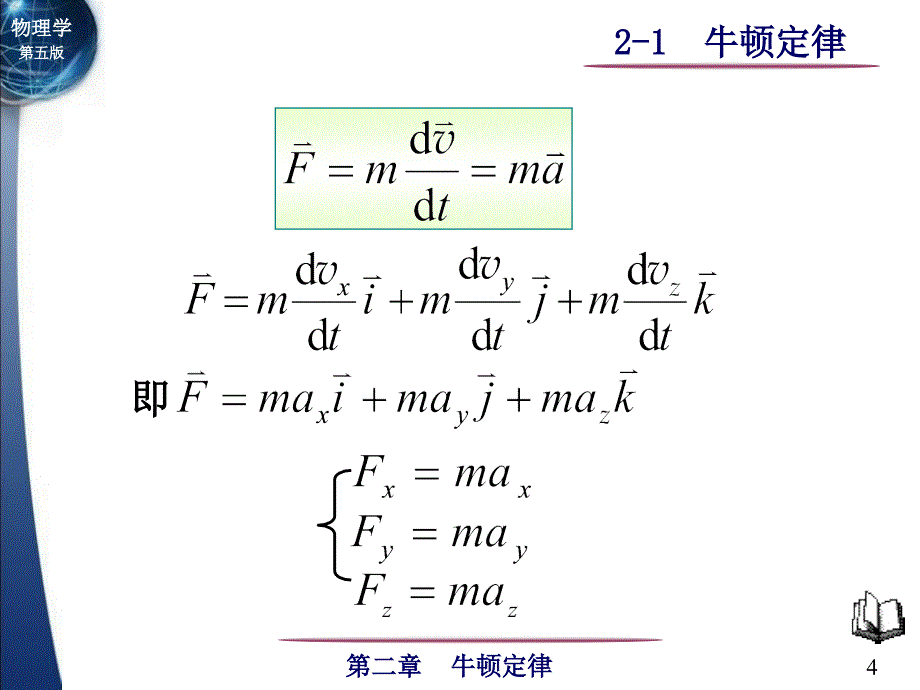 大学物理第02章牛顿定律2-1牛顿定律_第4页