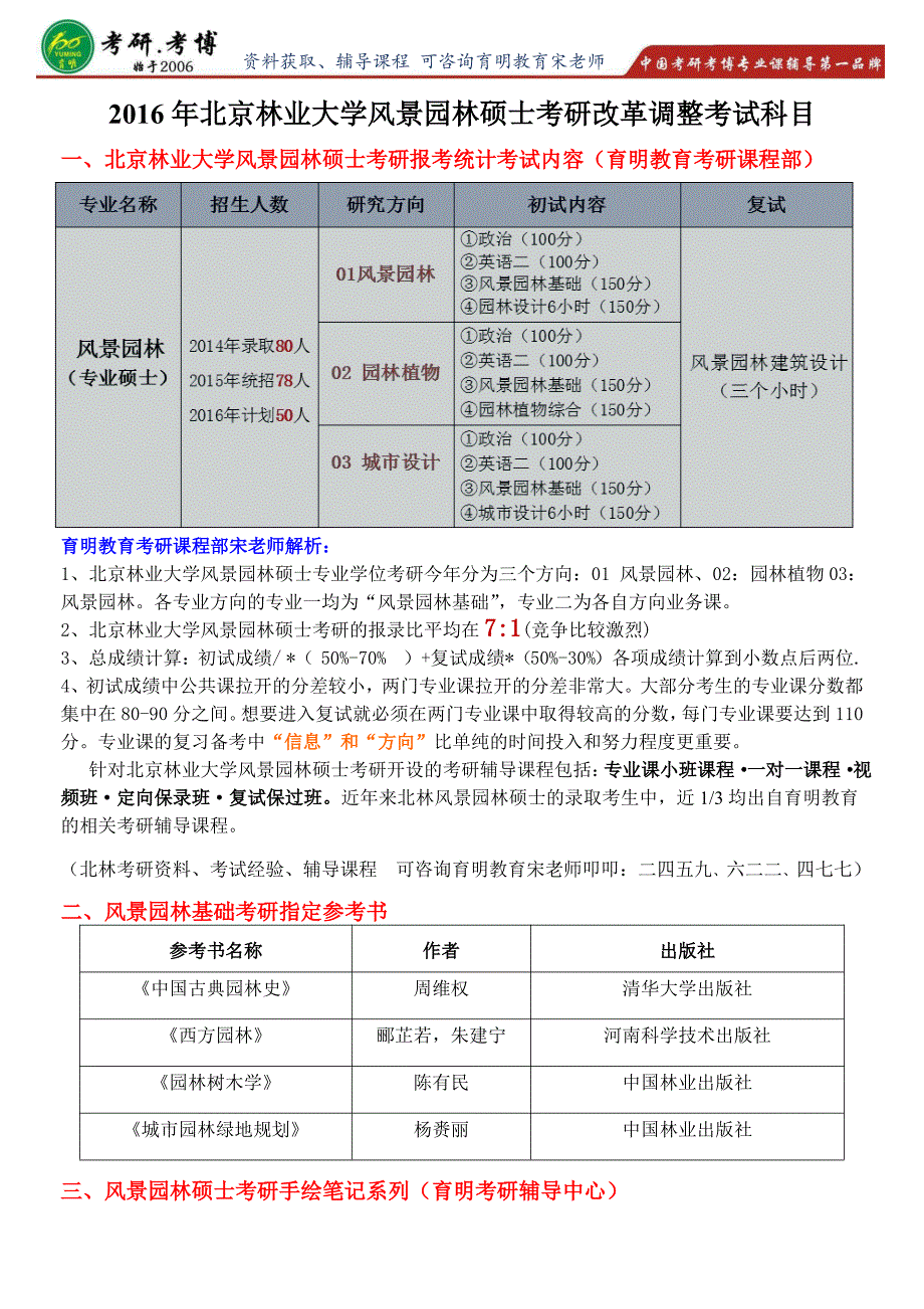 北京林业大学风景园林硕士考研历年分数线考研公共课考研经验_第1页