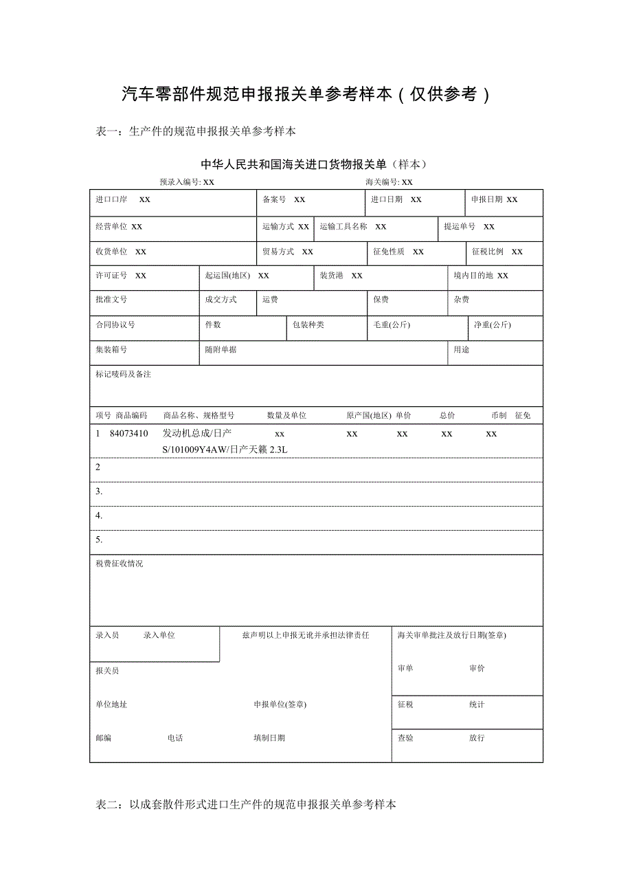 进口货物报关单(样本_第1页