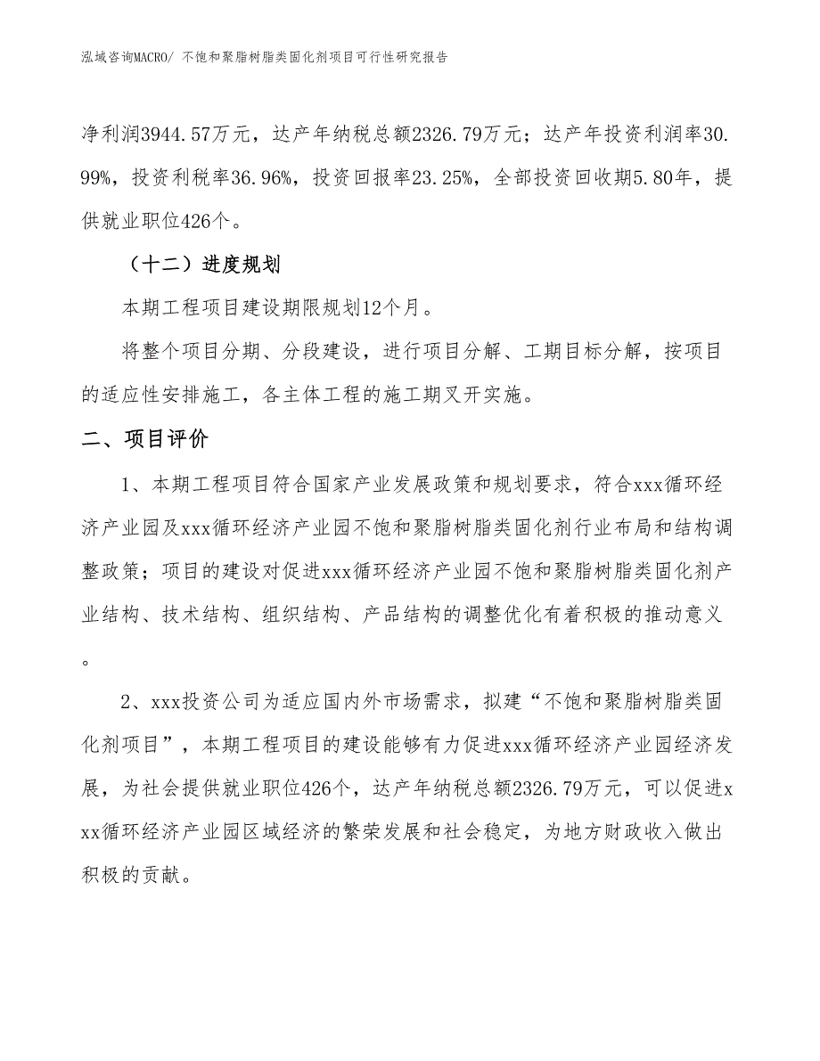 不饱和聚脂树脂类固化剂项目可行性研究报告_第3页