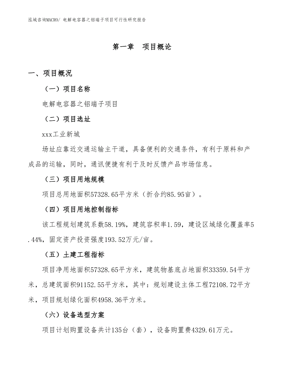 电解电容器之铝端子项目可行性研究报告_第1页