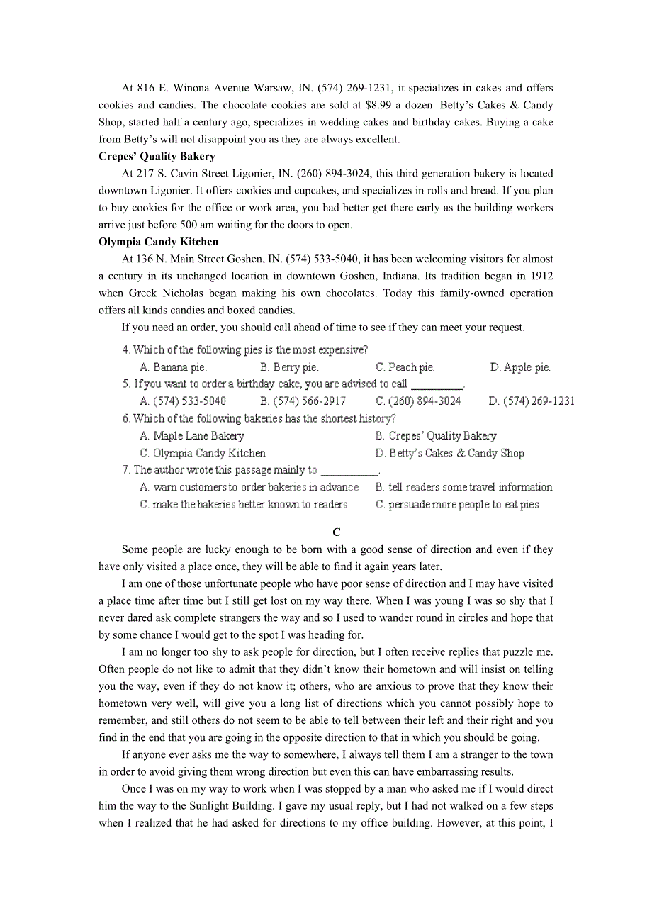 贵州省2015年高三上学期第三次模拟考试 英语试题_第2页