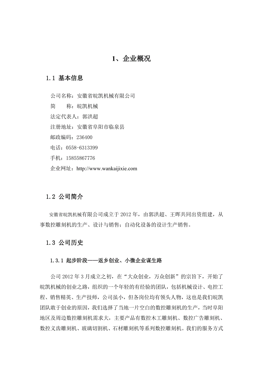 机械制造企业商业计划书57942_第2页