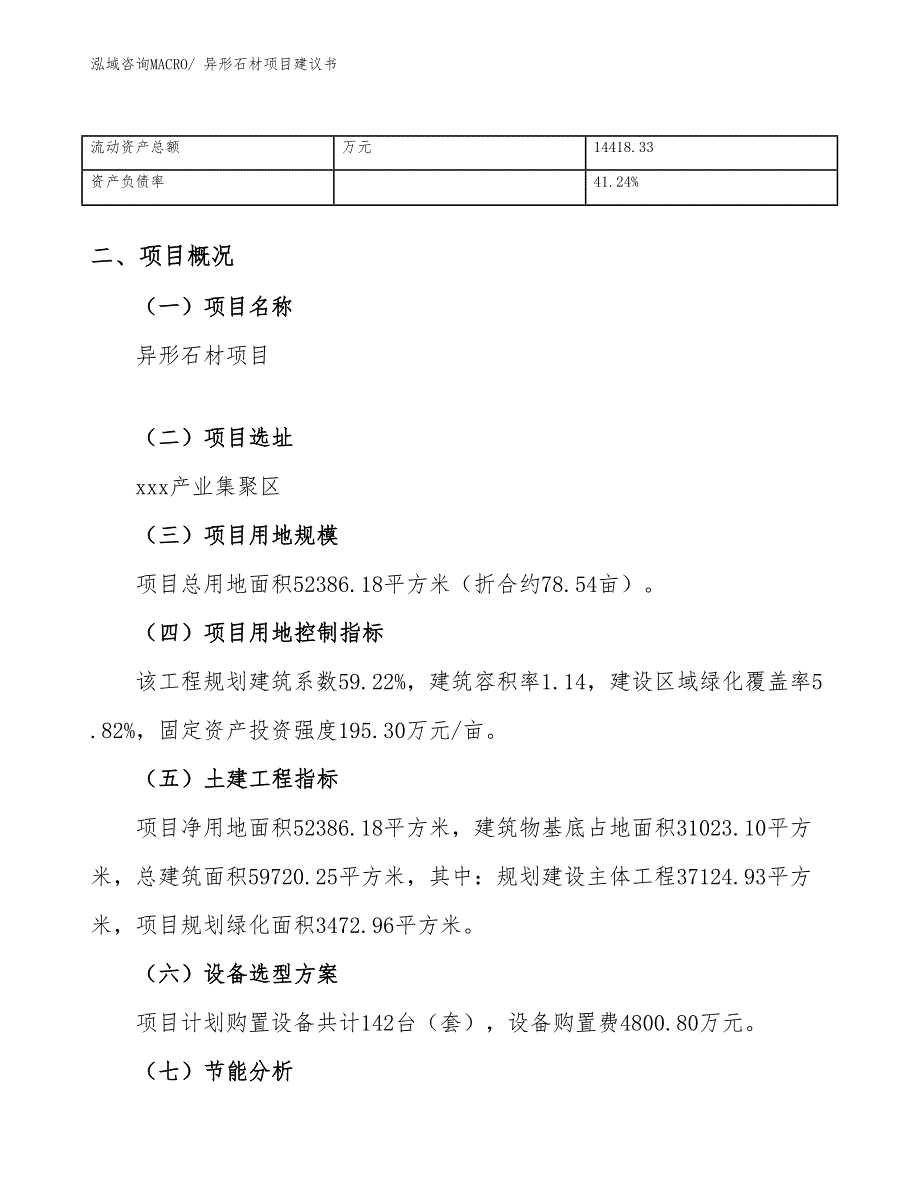 异形石材项目建议书(79亩，投资19700万元）_第4页