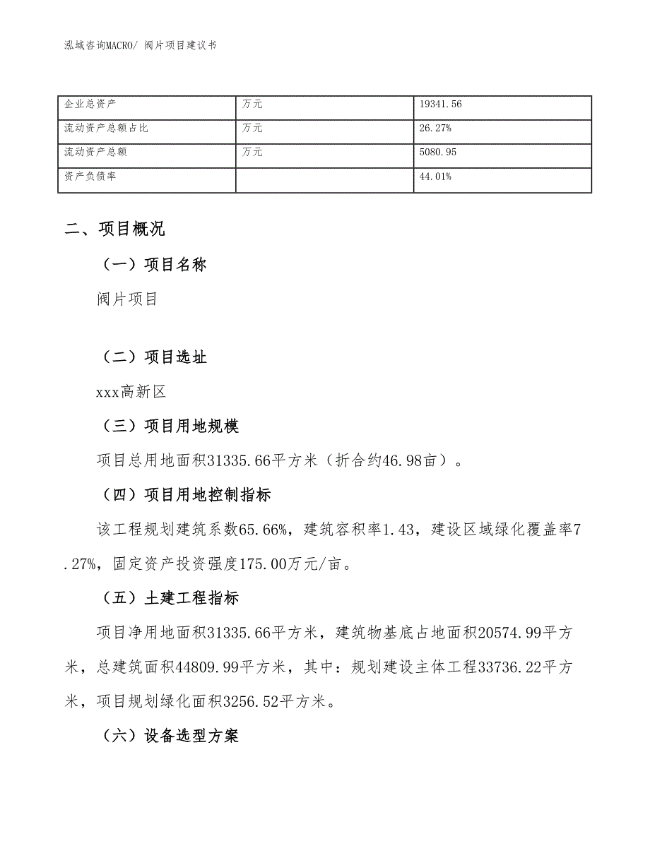 阀片项目建议书(47亩，投资10000万元）_第4页