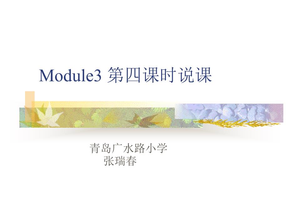 新标准五年级第十册module3第四课时说课_第1页