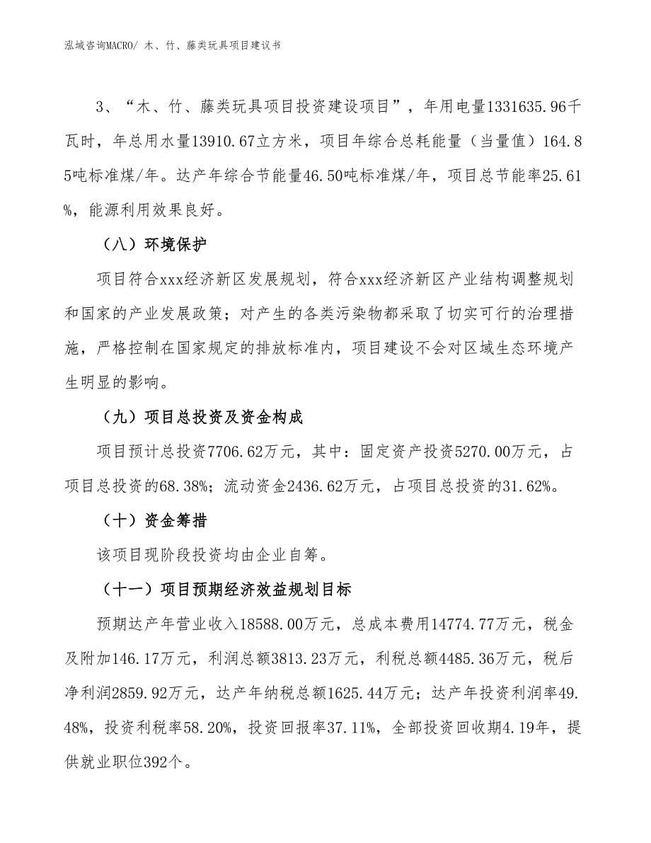 木、竹、藤类玩具项目建议书(31亩，投资7700万元）_第5页