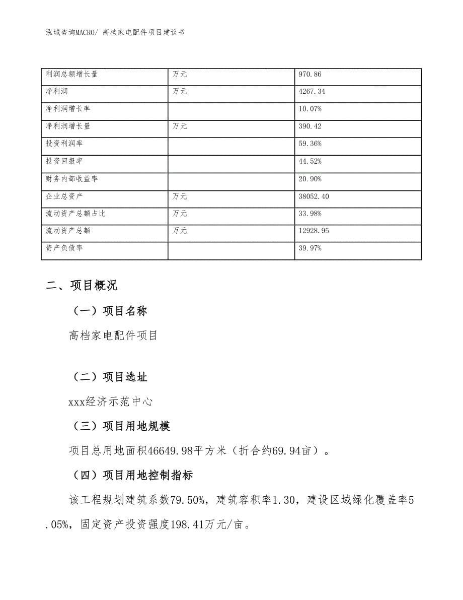 高档家电配件项目建议书(70亩，投资17900万元）_第5页