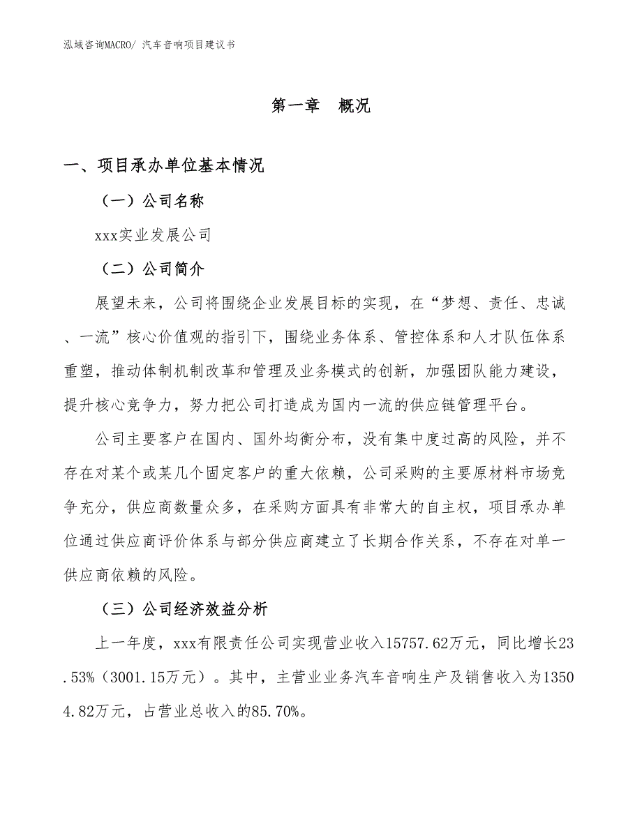 汽车音响项目建议书(38亩，投资9700万元）_第3页