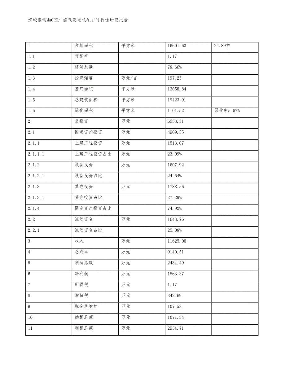 燃气发电机项目可行性研究报告_第5页