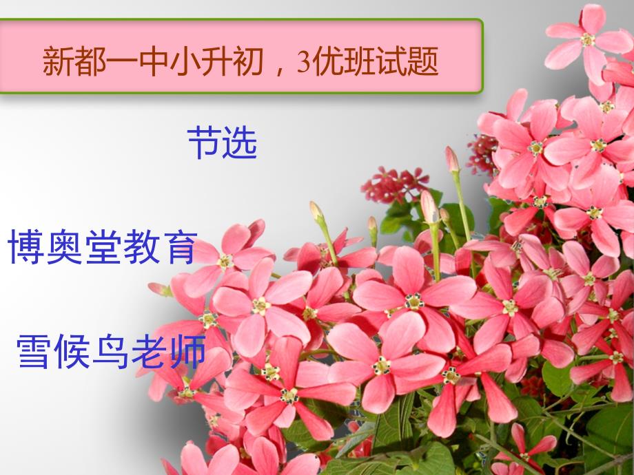 新都一中考试题节选_第1页