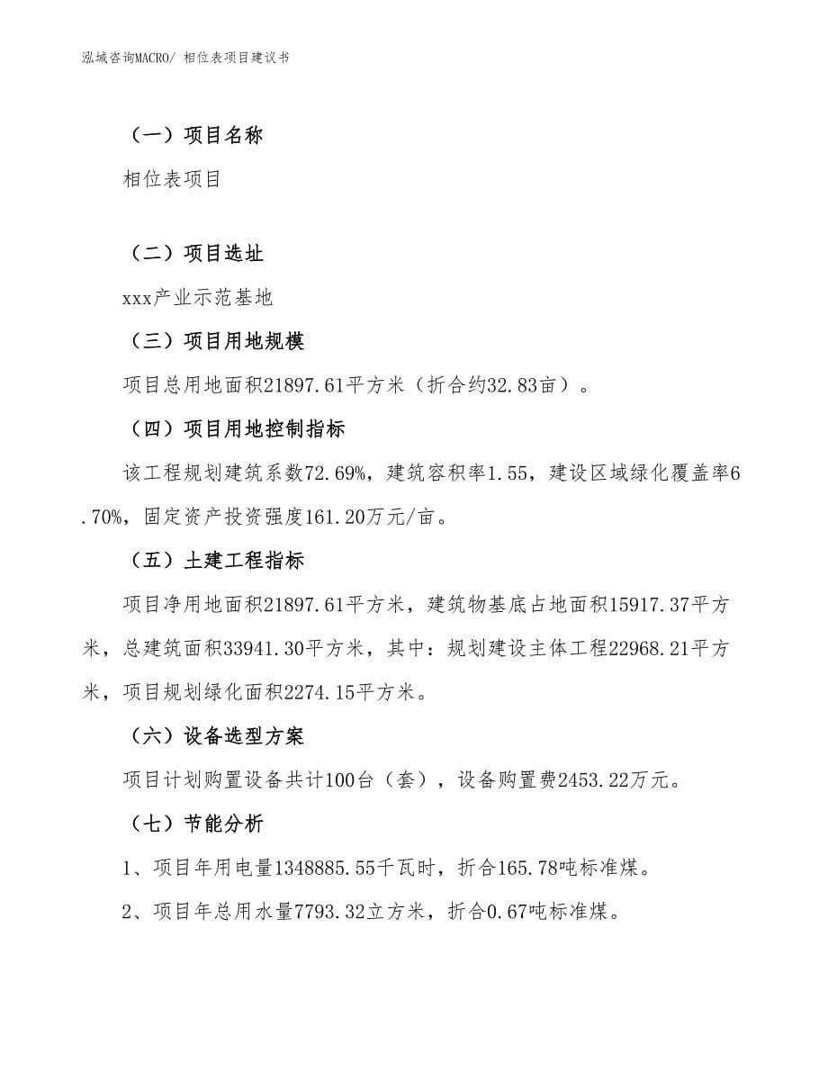 相位表项目建议书(33亩，投资7100万元）_第5页