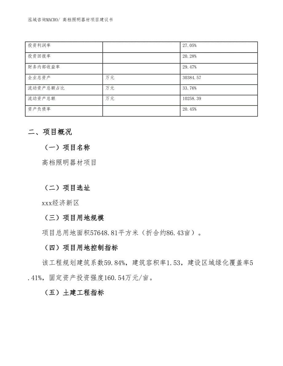 高档照明器材项目建议书(86亩，投资15800万元）_第5页